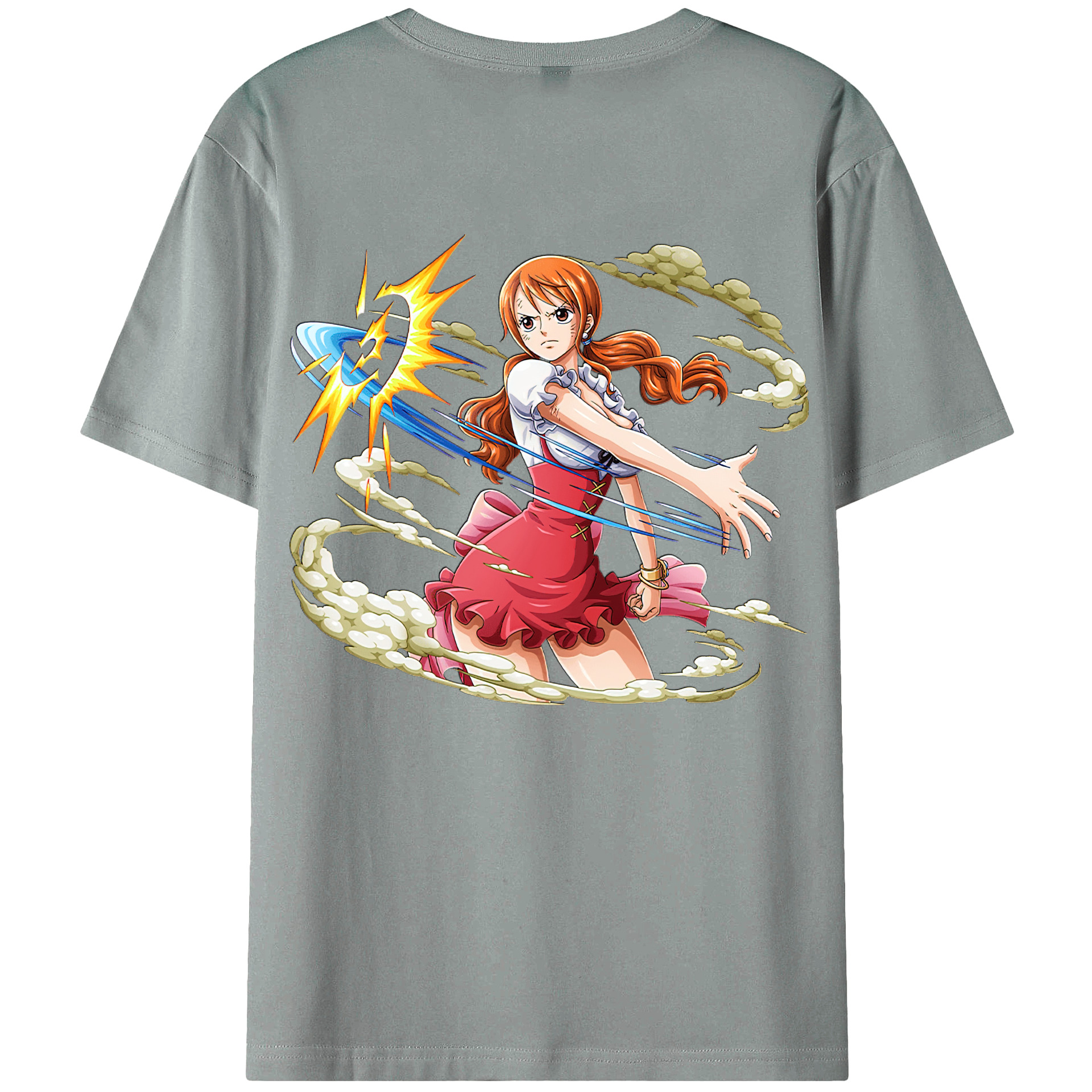 （画像用） ワンピース ナミ ONE PIECE Nami 綿100％ メンズ半袖Tシャツ（バックプリント） 通気性